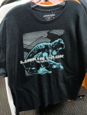 Linkin Park Meteora Graphic T-Shirt - Black with Teal Print